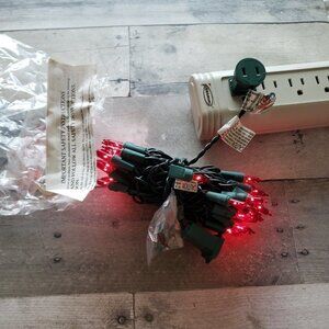 Unused Red Fairy Light String end to end